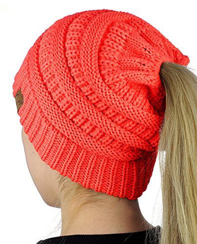 Coral Bun Beanie