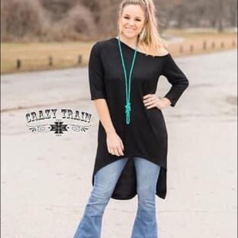 Black Off Shoulder Tunic