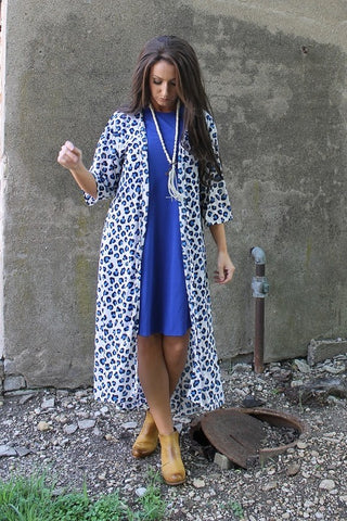 Blue Leopard Duster