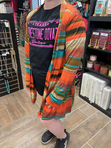 Orange Serape Sunset Cardigan