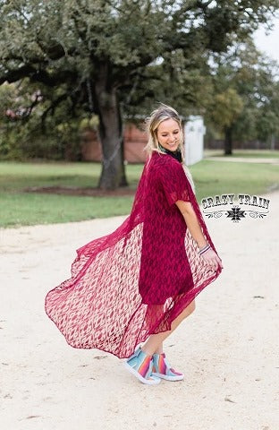 Wine Albuquerque Lace Duster