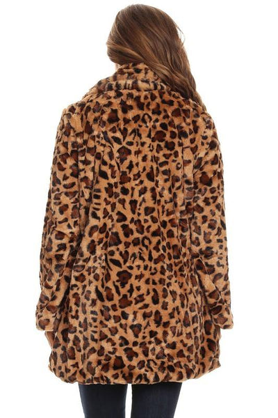 Faux Fur Leopard Coat