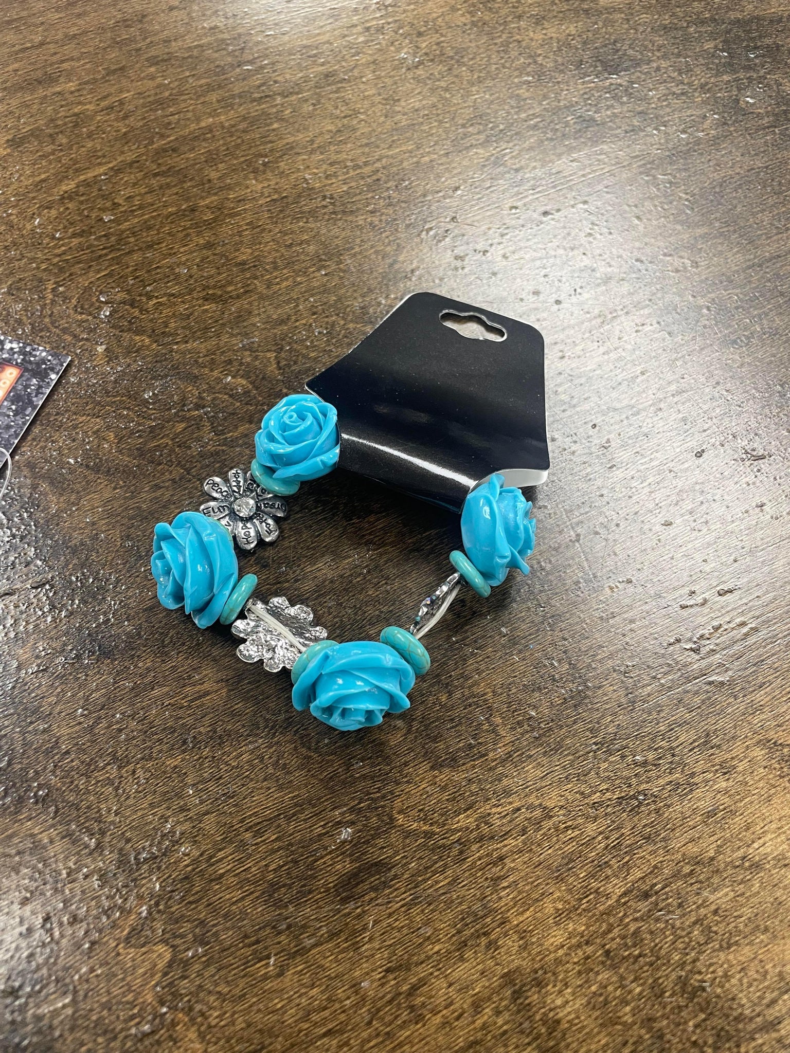 Blue Rose Stretch Bracelet