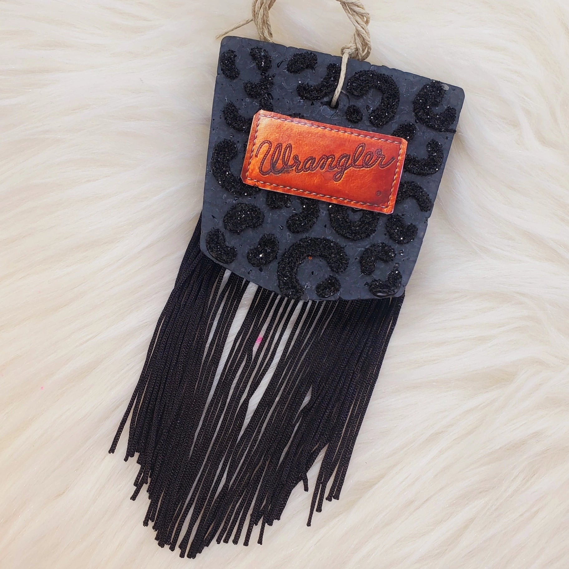 Black Leopard Fringe Pocket Smelly Jelly