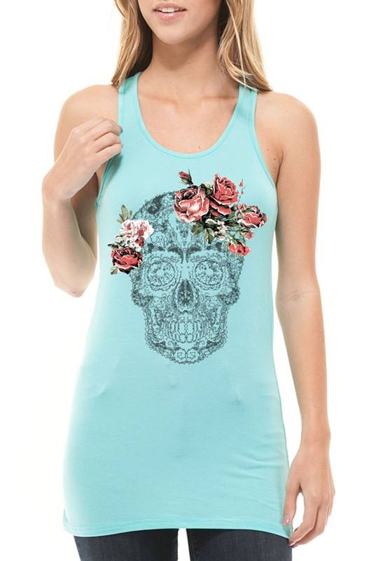 Turquoise Skull Tank