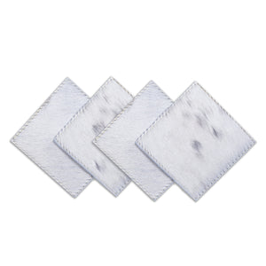 Ivory Cowhide Coaster Set of 4