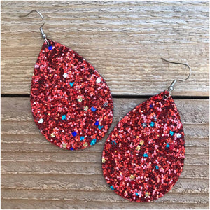 Red Multi Glitter Earring