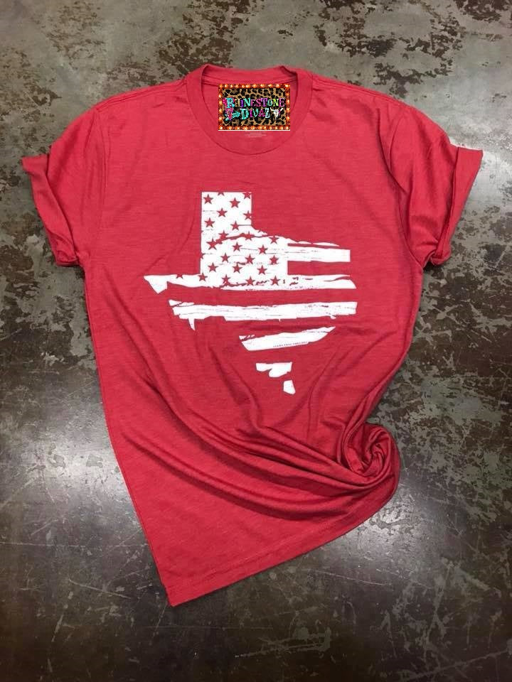 Red Texas Flag Tee