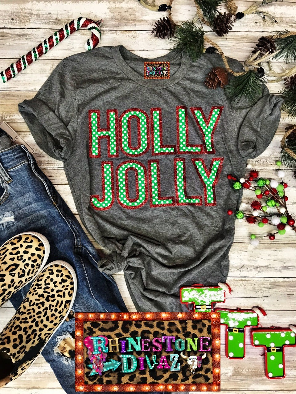 Glitter Holly Jolly Tee