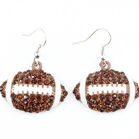 Rhinestone Football Earrings