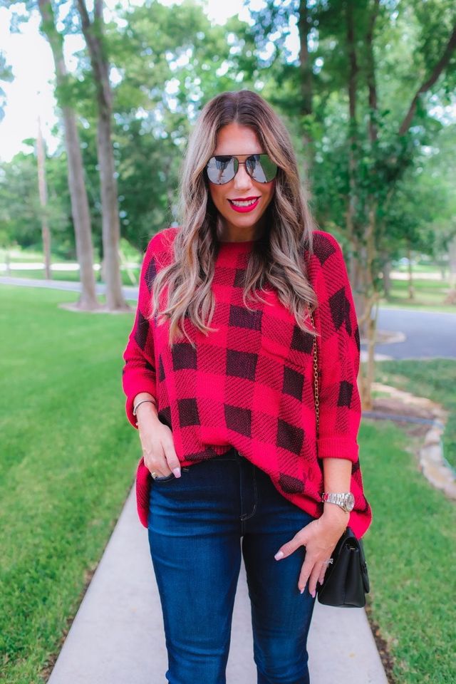 Oversized Plaid Sweater