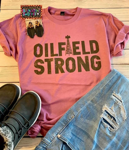 Mauve Oilfield Strong Tee