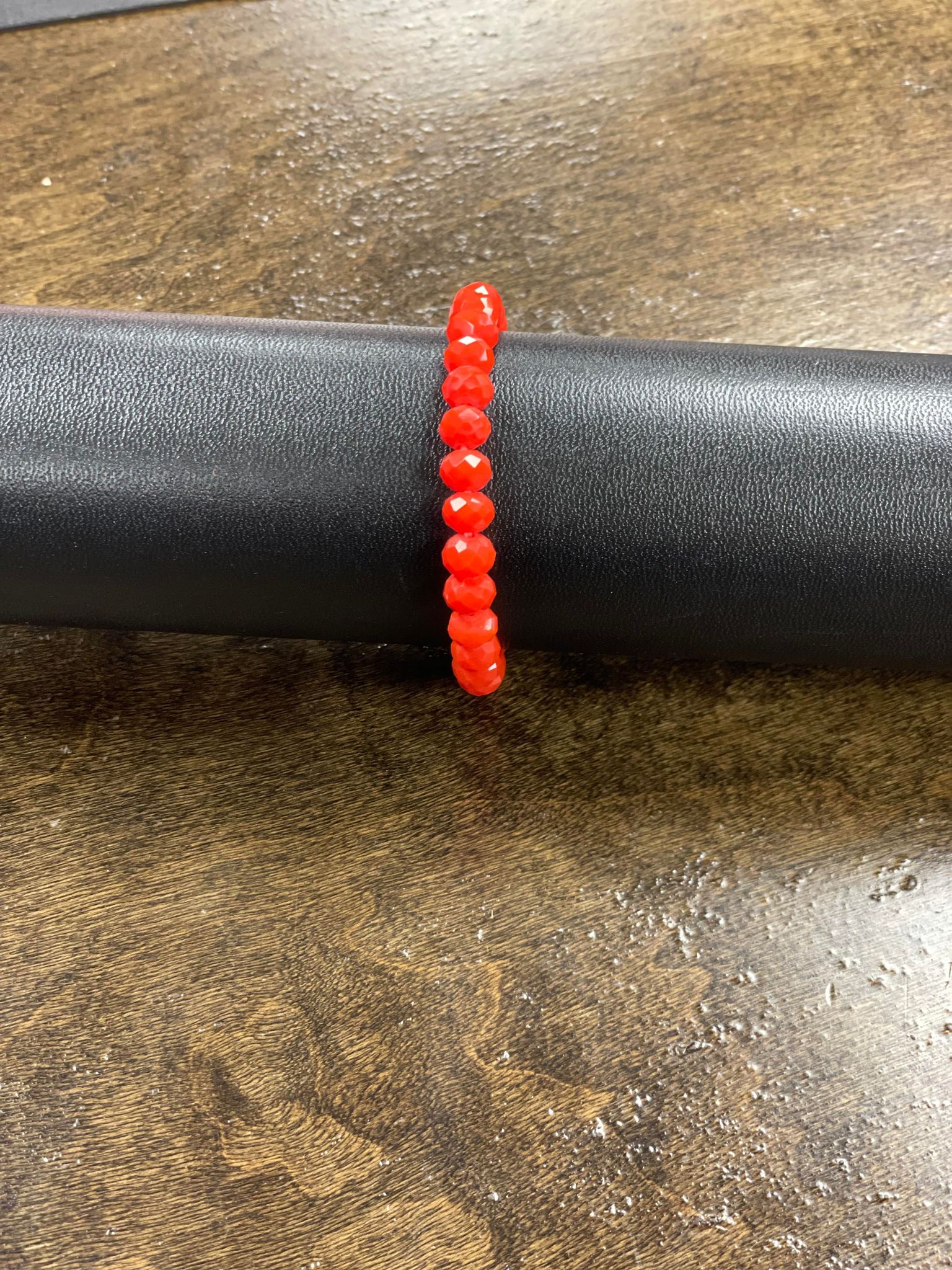 Fire Orange Bead Bracelet