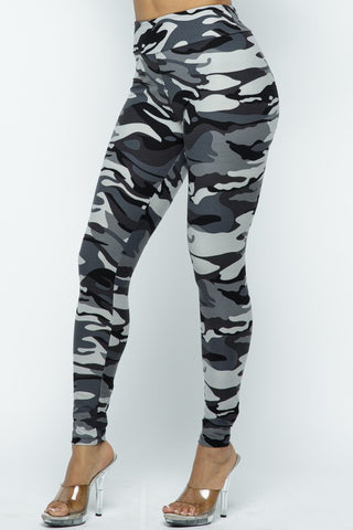 Grey Camo High Waisted Leggings