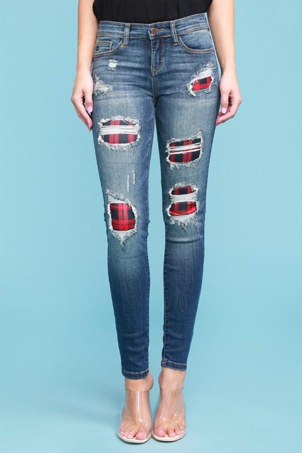 Jb Plaid Skinny Jean