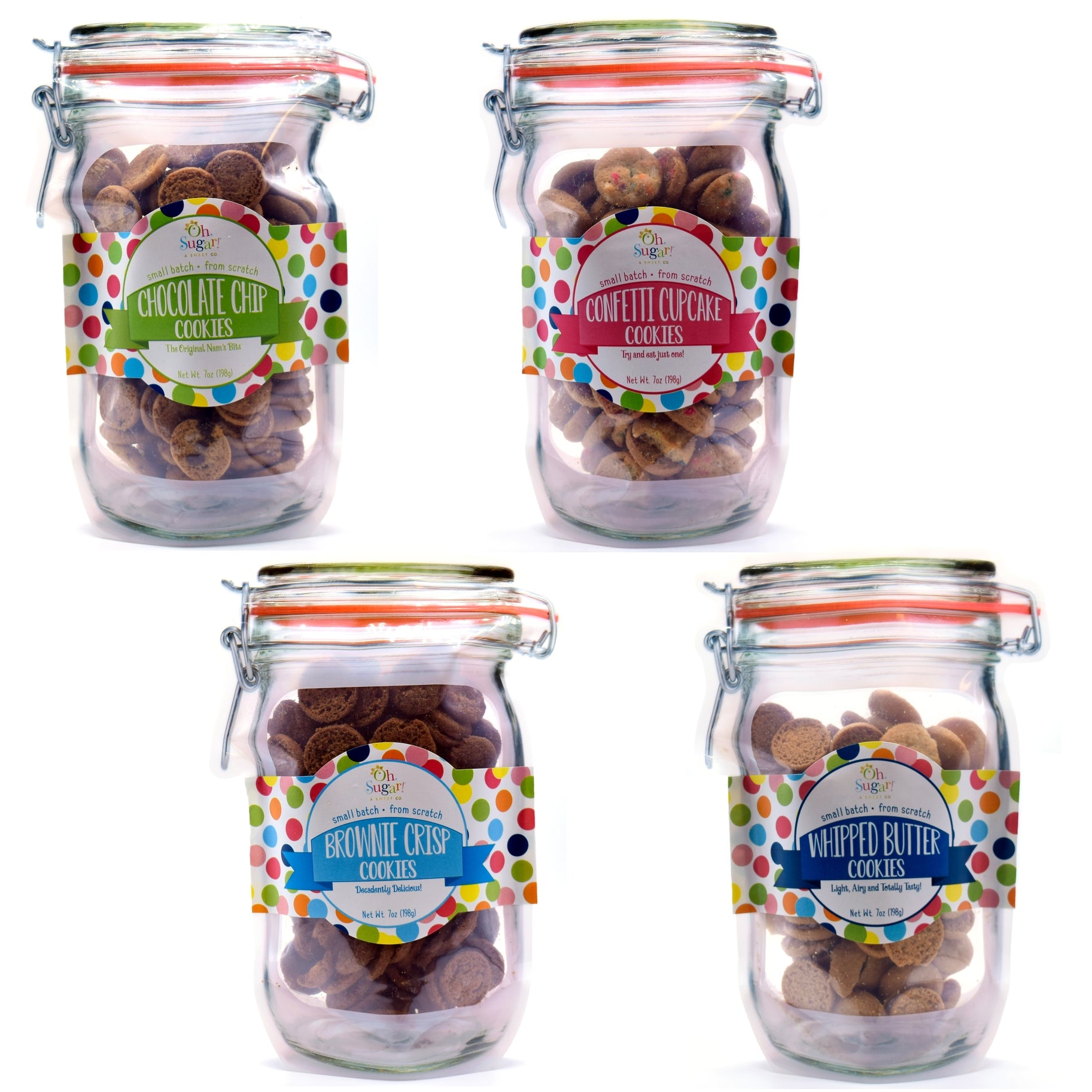 Assorted Cookie Flavors Mason Jar Pouches