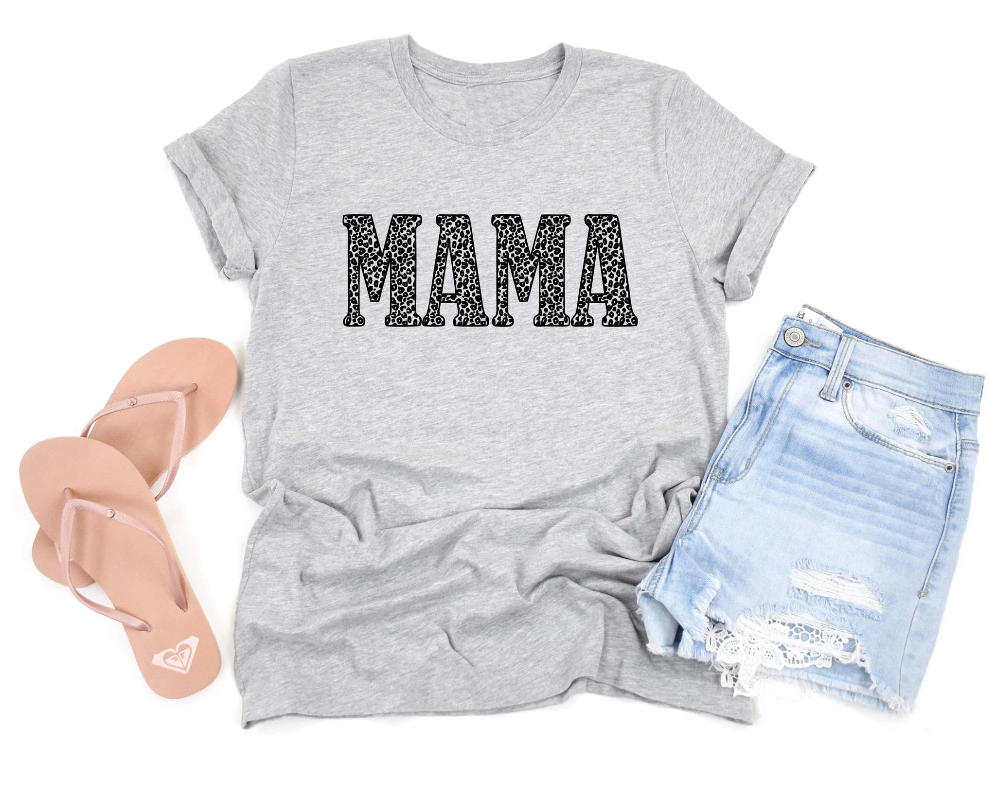 Grey Leopard MAMA Tee