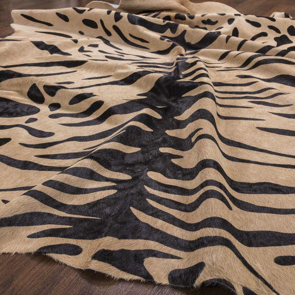 Tiger  printed cowhide rug