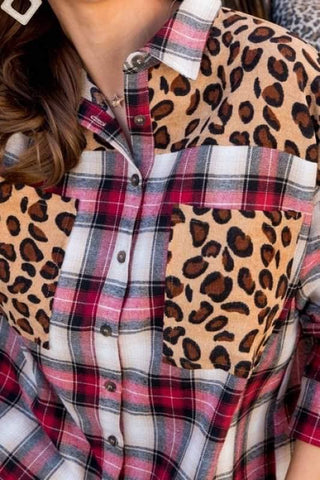 Leopard Main Plaid Top