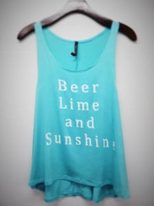 Turquoise Beer, Lime And Sunshine Tank