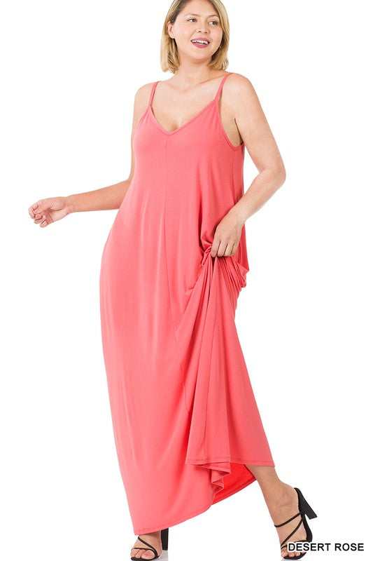 Coral Cami Maxi Dress