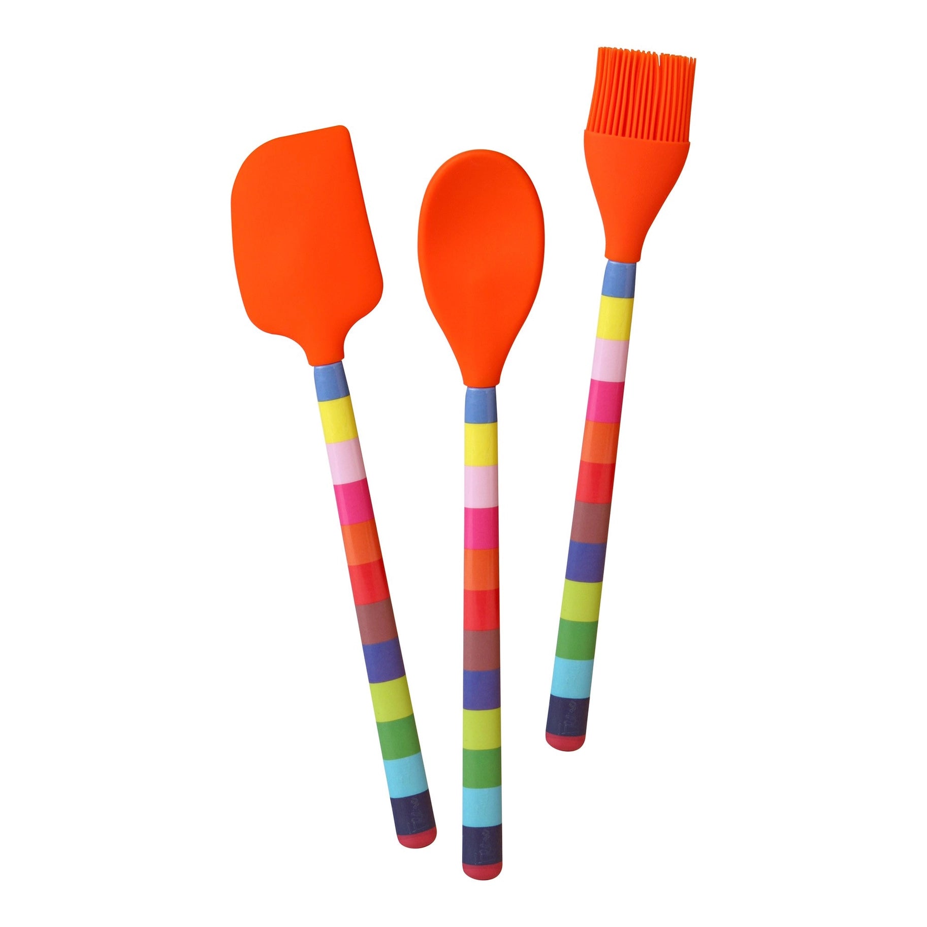 Jelly Bean Stripe Silicone Utensil 3-Piece Set