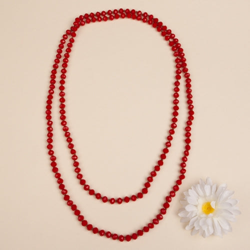 Dark Red Beaded Necklace