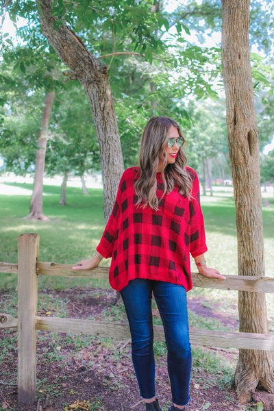 Oversized Plaid Sweater