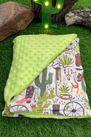 Western Cactus Baby Blanket