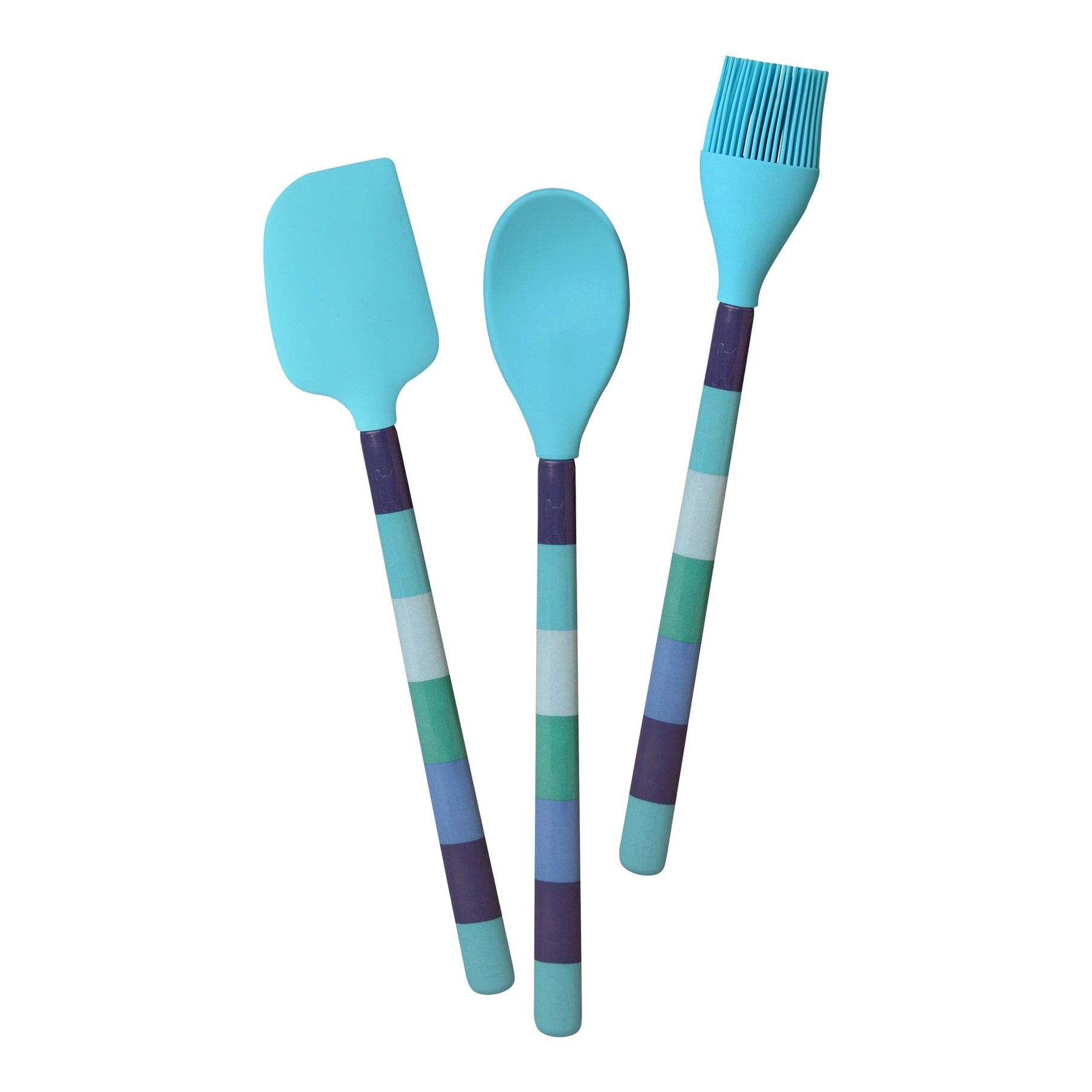 Blue Ocean Stripe Silicone Utensil 3-Piece Set