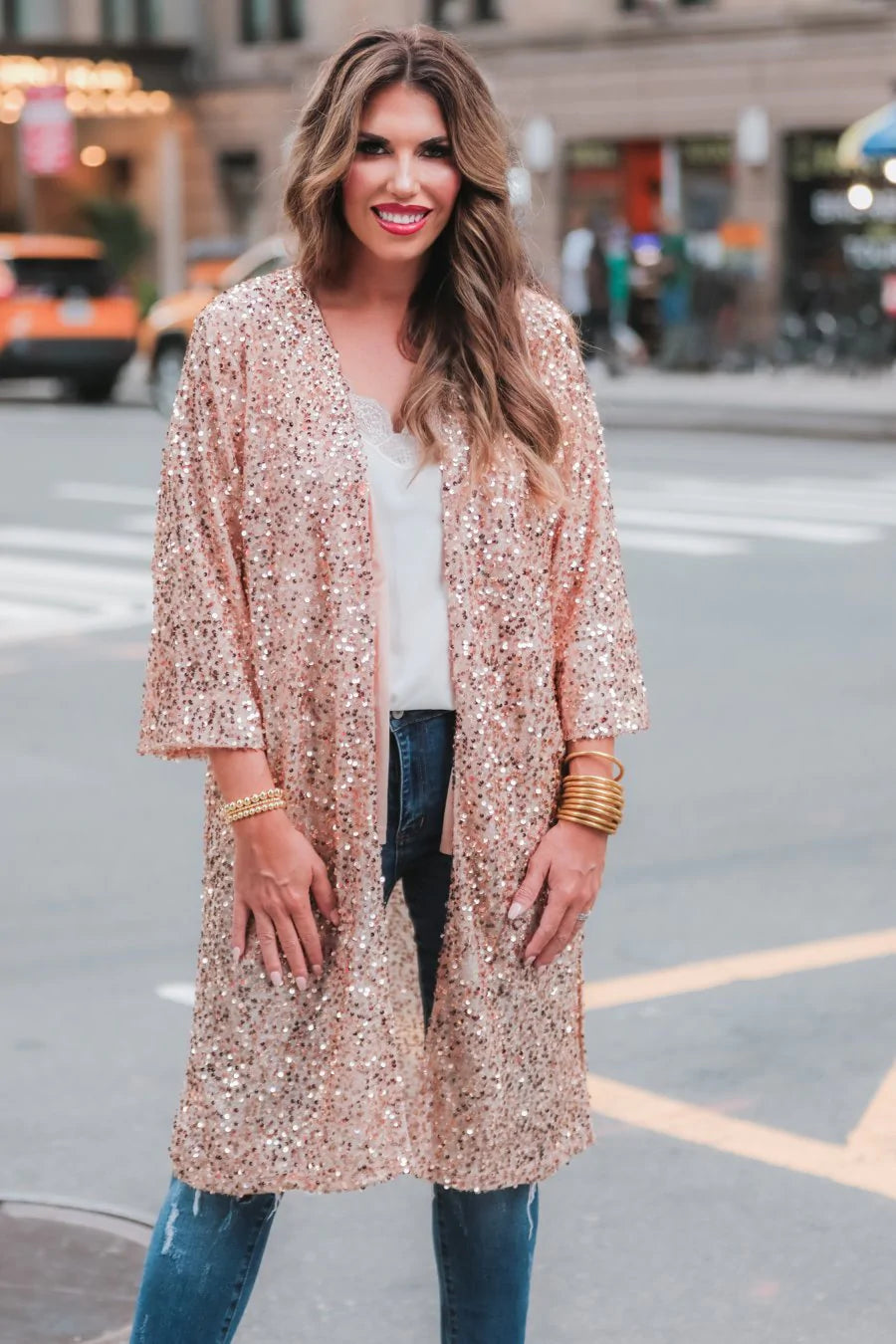 All Ritz Sequin Kimono