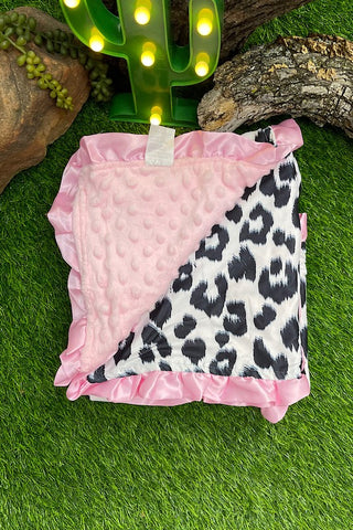 Pink Leopard Baby Blanket