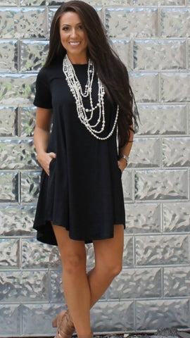 Black Round Hem Dress