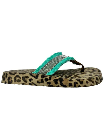 Turquoise Tallulah Bling Womens Flip Flop Sandal