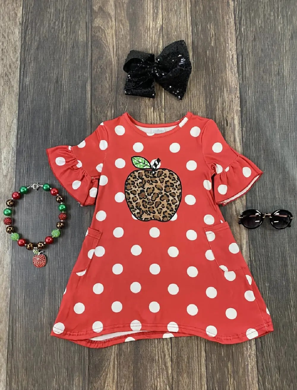 Polka Dot & Animal Print Apple Dress