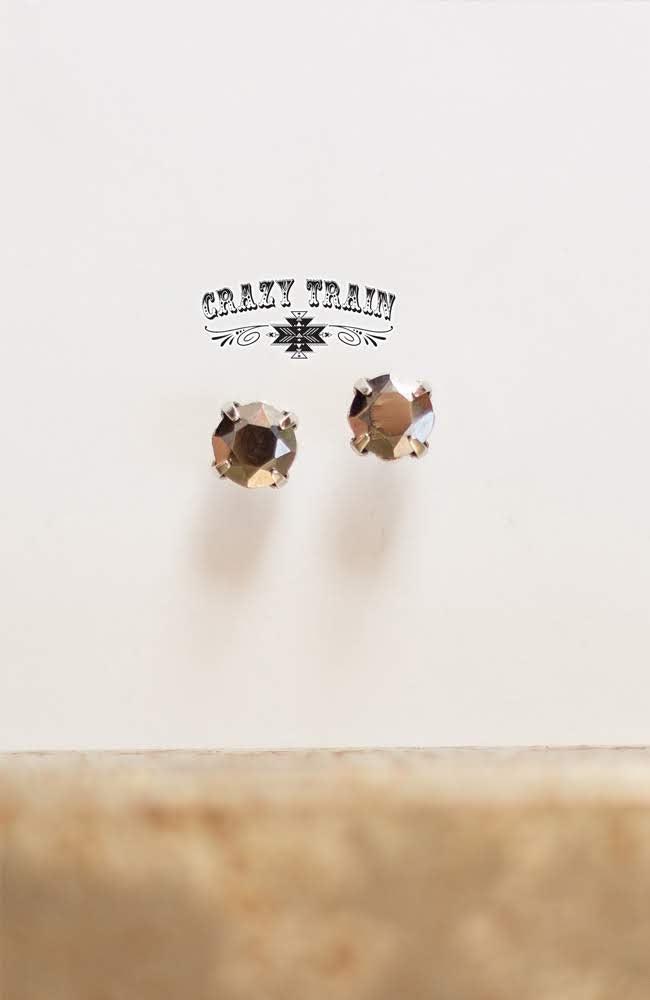 Black Glam Stud Earrings