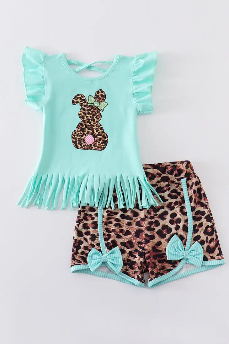 Leopard Ruffle Easter Pant Set