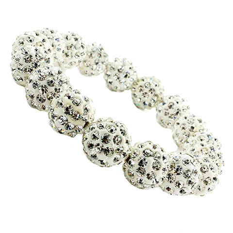 White Crystal Stretch Bracelet