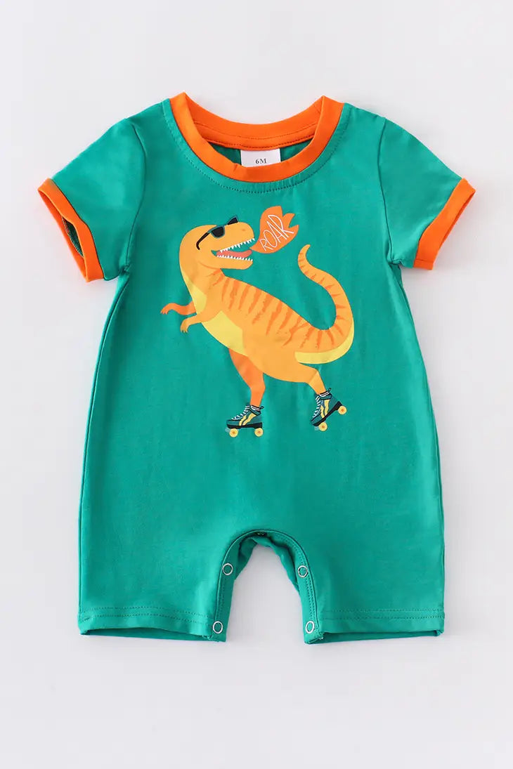 Green Dinosaur Boy Romper