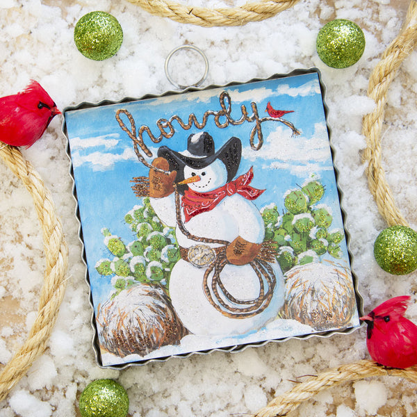 Mini Howdy Snowman Print