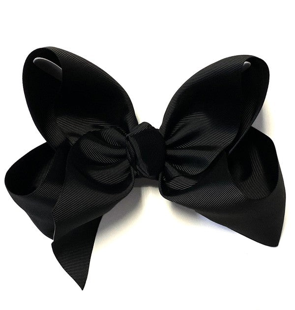 Black 7.5" Single Layer Hair Bow