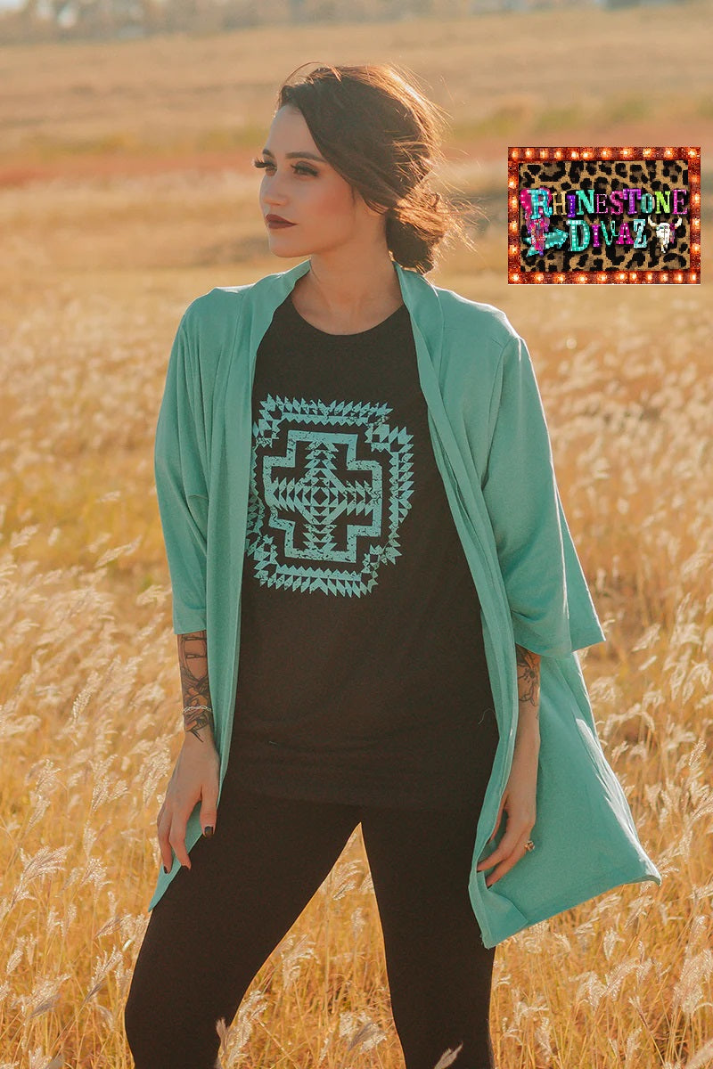 TOO CUTE TURQUOISE CARDIGAN