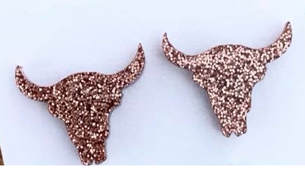 Rose Gold Bull Acrylic Earrings